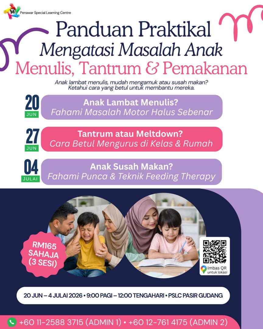 Panduan Praktikal Mengatasi Masalah Anak Menulis, Tantrum & Pemakanan