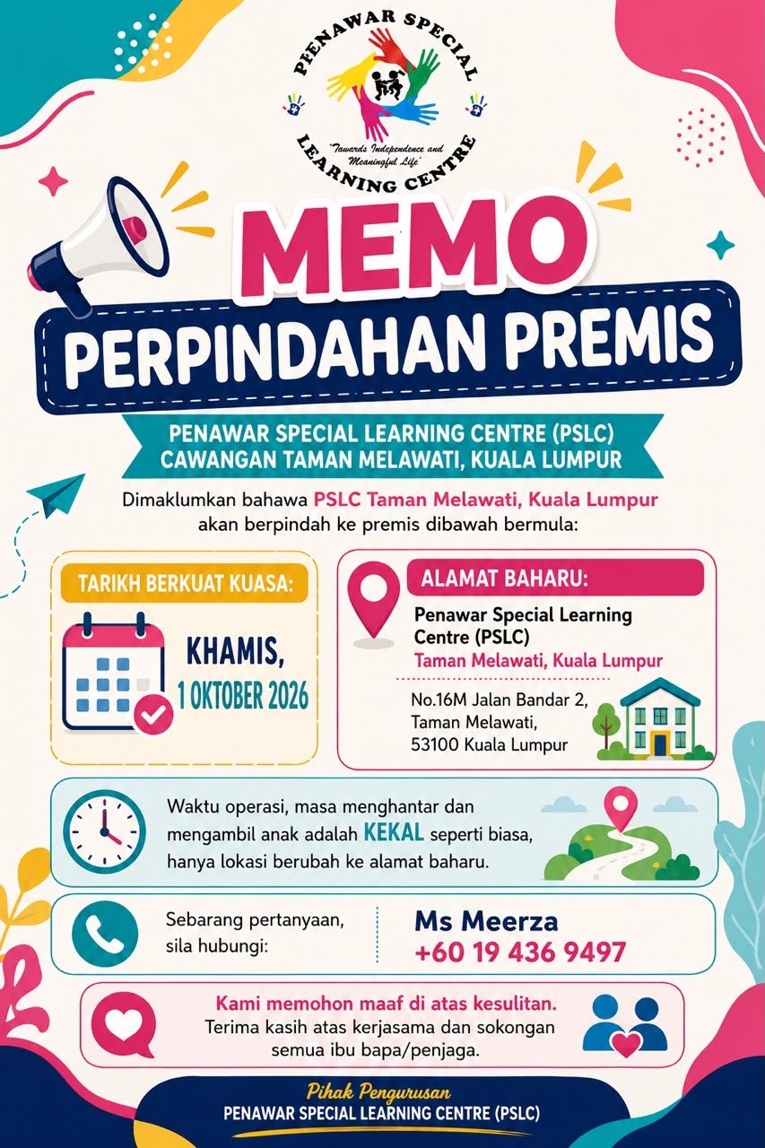 📢 MAKLUMAN PERPINDAHAN PREMIS PSLC TAMAN MELAWATI KUALA LUMPUR
